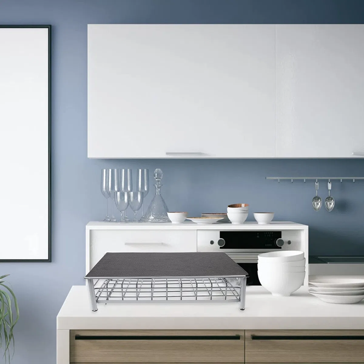 stoccaggio 2-in-1 per Macchina Tassimo capacità - Cassettiera a Rete- Superficie Antiscivolo e Anti Vibrazione-28 * 42 * 9,5 cm (grigio-60 pezzi)