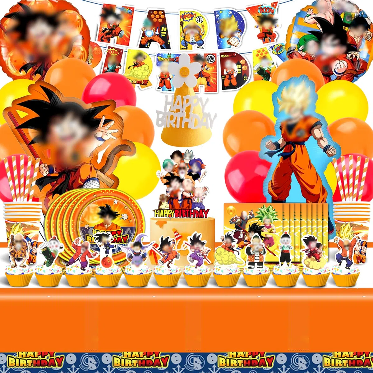 Set di 100 decorazioni per compleanno dragon Palloncini, Ballon Dragon, Deko per bambini, Party stoviglie