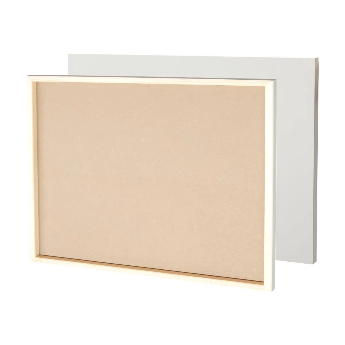 2 pannelli per pittura in legno, 40 x 50 cm, bianco innescato, profondità 1,9 cm, MDF con cornice in pino, base in legno, per dipingere, fai da te