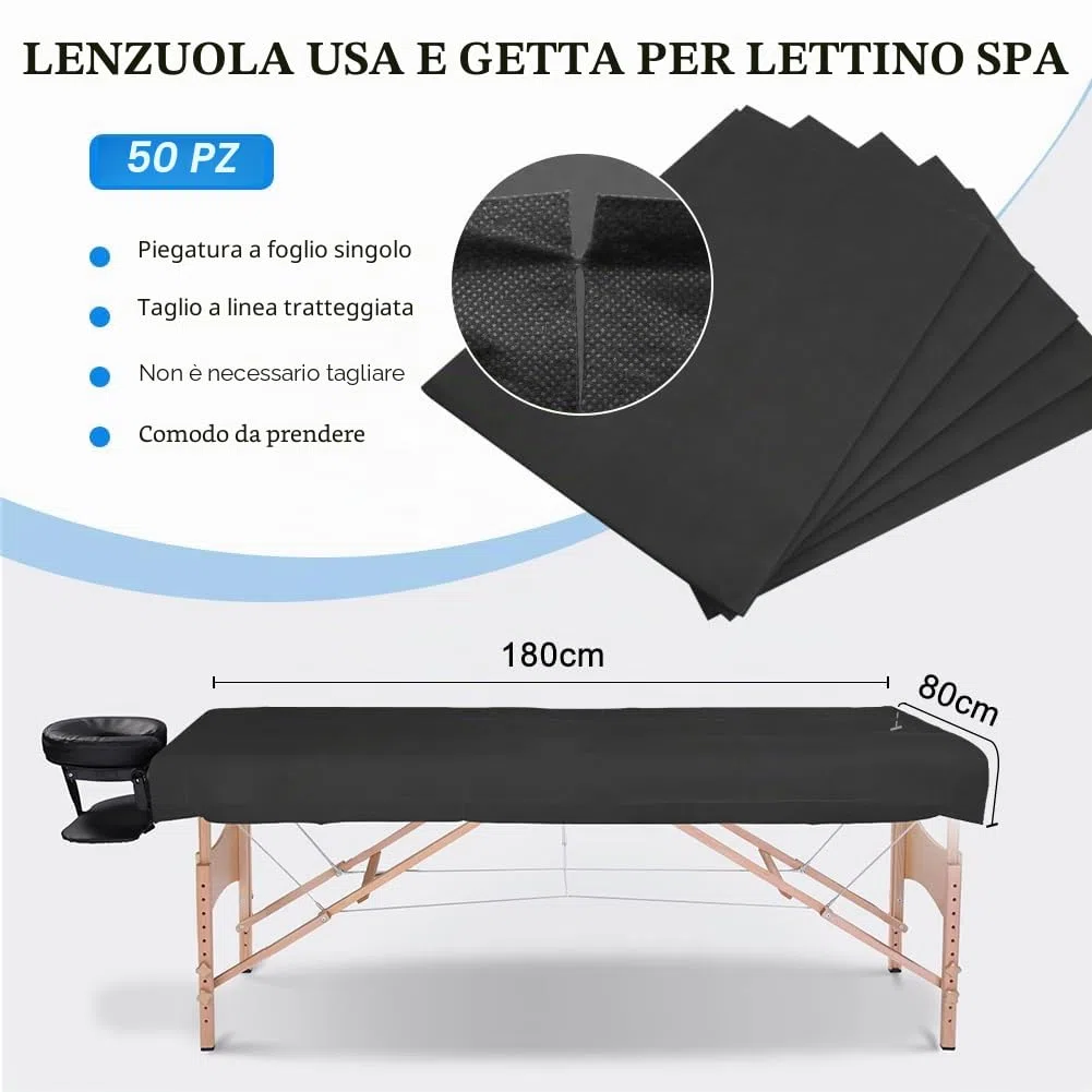 50pcs Lenzuola da Massaggio Usa e Getta. 80 x 180cm Lenzuola Usa e Getta Lenzuola Monouso per Lettino Massaggio Lenzuolo da Massaggio in Tessuto non Tessuto