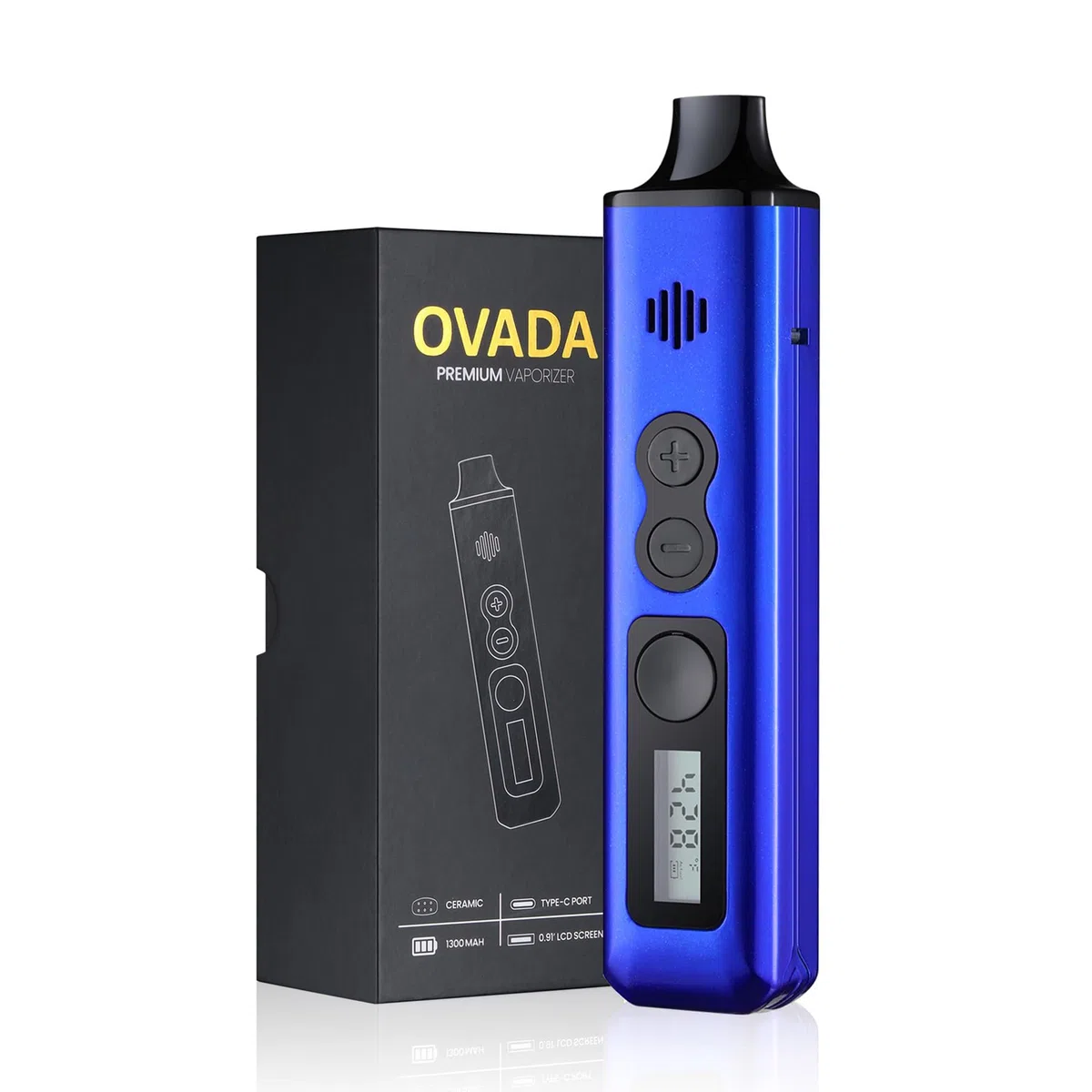 OVADA Kit vaporizzatore con schermo, controllo della temperatura, asciugatura a vapore, maneggevole, portatile, ampio intervallo di temperatura, ricarica rapida in ceramica, erbe aromatiche al vapore
