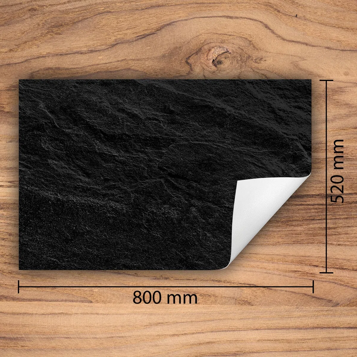 Copri piano cottura induzione 80x52 cm copertura per piano cottura vinile - nero - ardesia
