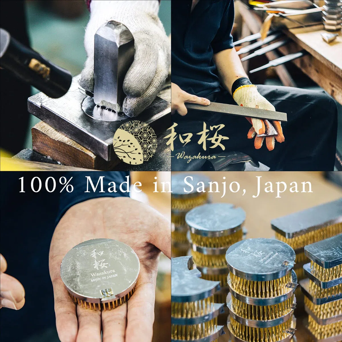 Wazakura Kenzan Lungo Rettangolare per Ikebana in Ottone (120mm) per Composizioni Floreali, Realizzato in Giappone, Arrangiamenti Floreali, Portafiori - Kenzan Lungo Rettangolare in Ottone 120mm