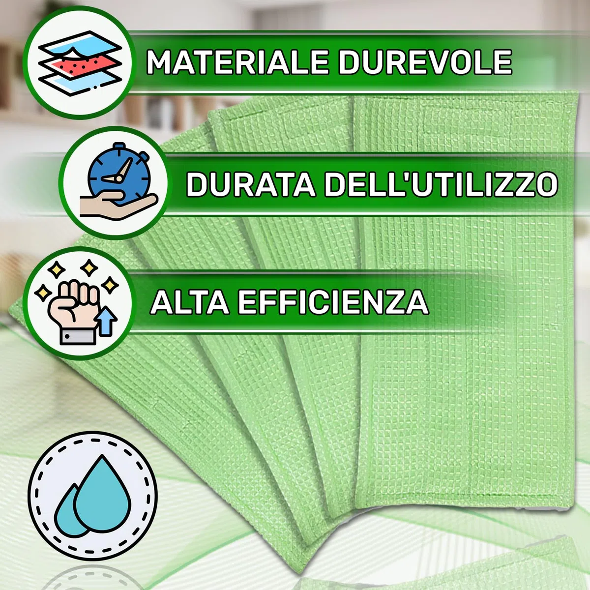 ONIX TECH 4 Pezzi Panni Lavapavimenti MF 530 MF 520 per Vorwerk Folletto Pulilava SP530 SP520