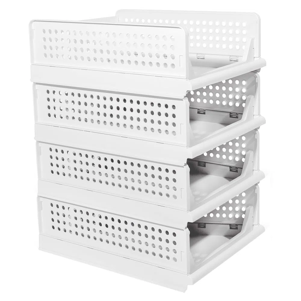 Scatola Organizzatrice Pieghevole, Organizzatore per Armadio di Vestiti, Organizzatore Scorrevole Impilabile per Cassetti per Guardaroba per Cucina Camera da Letto Cucina, 33,5 x 43 x 56 cm, 4 (1 PC