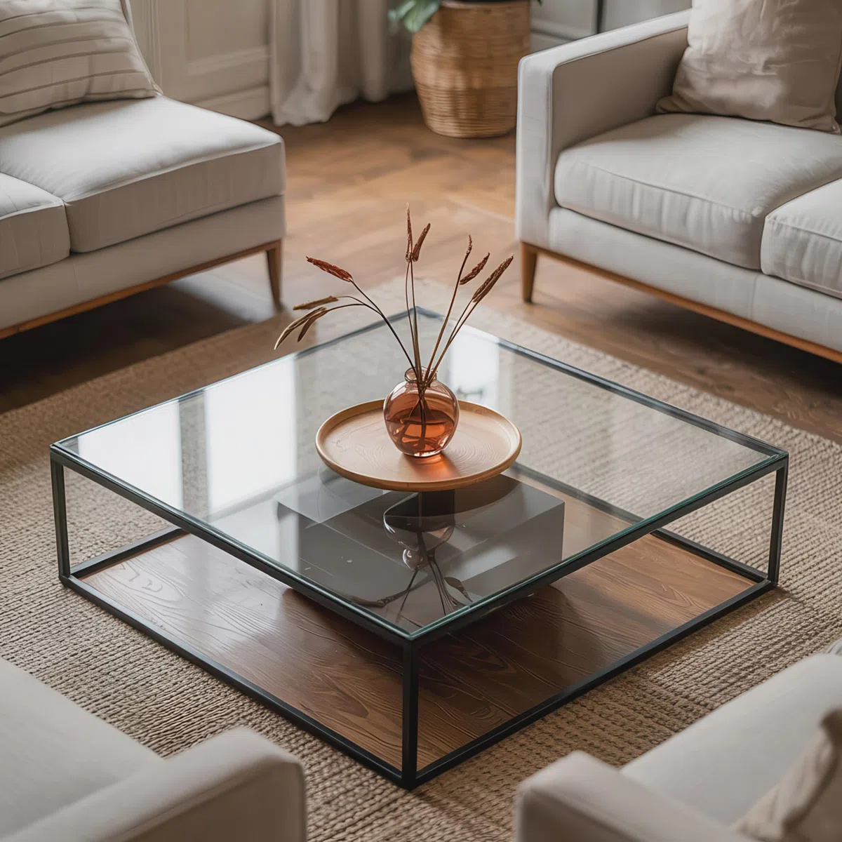 Piano per Tavolo Quadrato in Vetro Temperato 60x60 cm | Lastra di Protezione | Nessun Montaggio | Cuscinetti Antiscivolo | Bordi Lucidi | Superficie Liscia | da Cucina e Sala da Pranzo - Trasparente