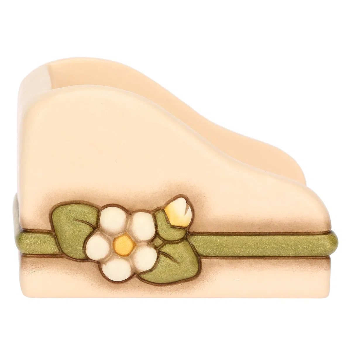 THUN - Porta foglietti adesivi in ceramica Country Bloom - Ceramica,11,2x10x6,5 cm