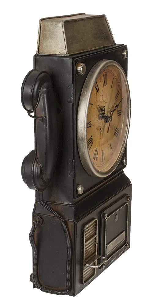 Portachiavi in Metallo, Telefono con Orologio