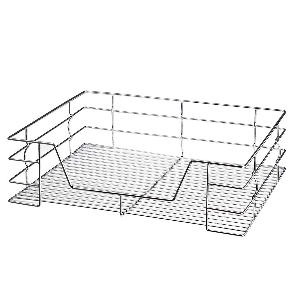 BAKAJI Cassetto Telescopico Mobili Cucina Cestello Mensola Estraibile Mobile Salvaspazio con Binario in Acciaio Inox (60 cm)
