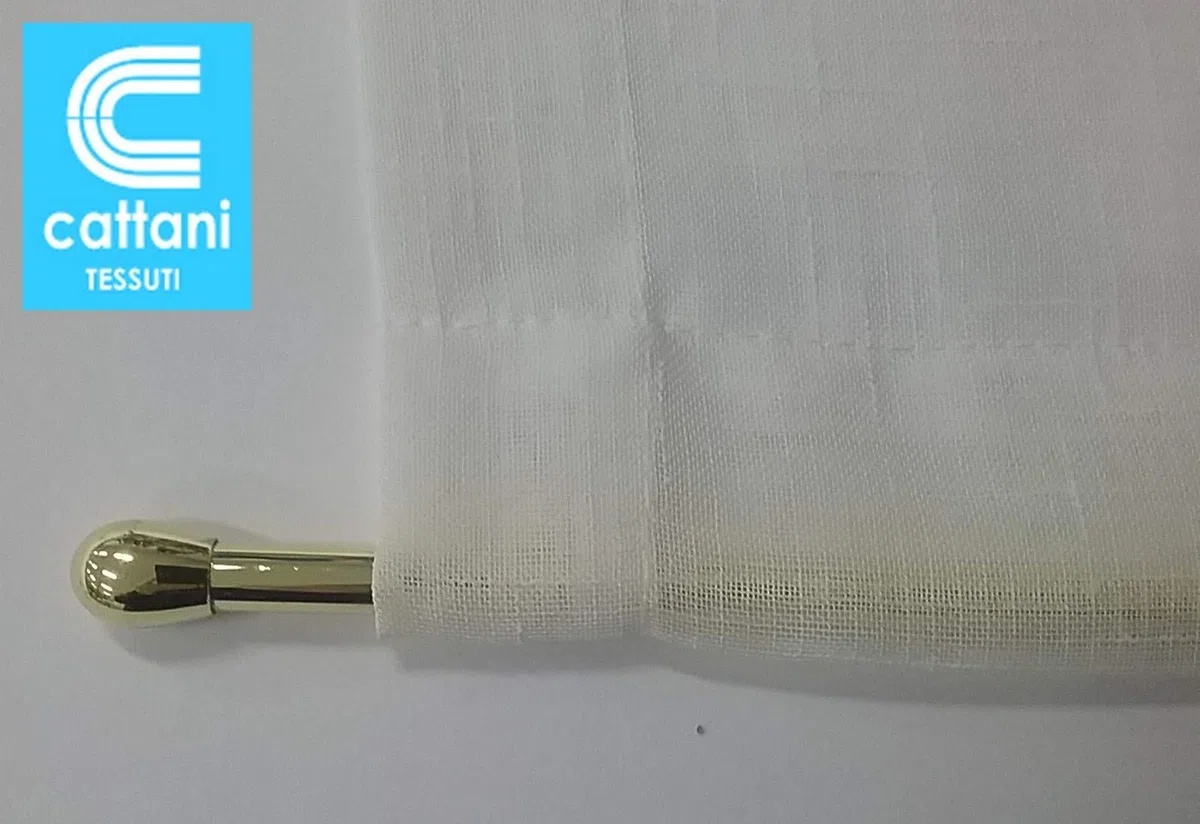 Coppia Tende a Pacchetto Tendine Regolabili per Finestra a Vetro Misura 45x150-60x150-90x150 cm-Colore Bianco (B - bxh 60x150 cm)