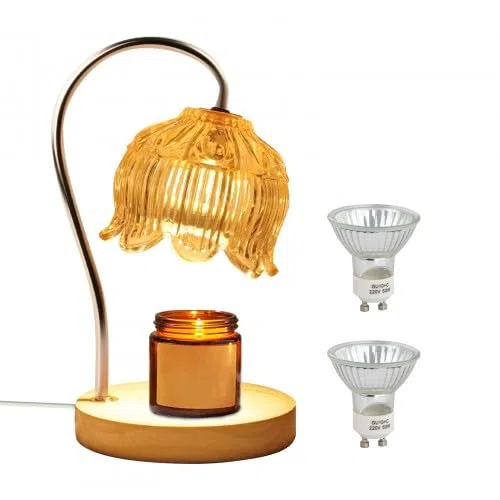 Jinlaili Lampada a candela riscaldante, lampada a candela regolabile per candele aromatiche, fonditore di candele, lampada a candela con timer 2h/4h/8h, con 2 lampadine, decorazione regalo per la casa
