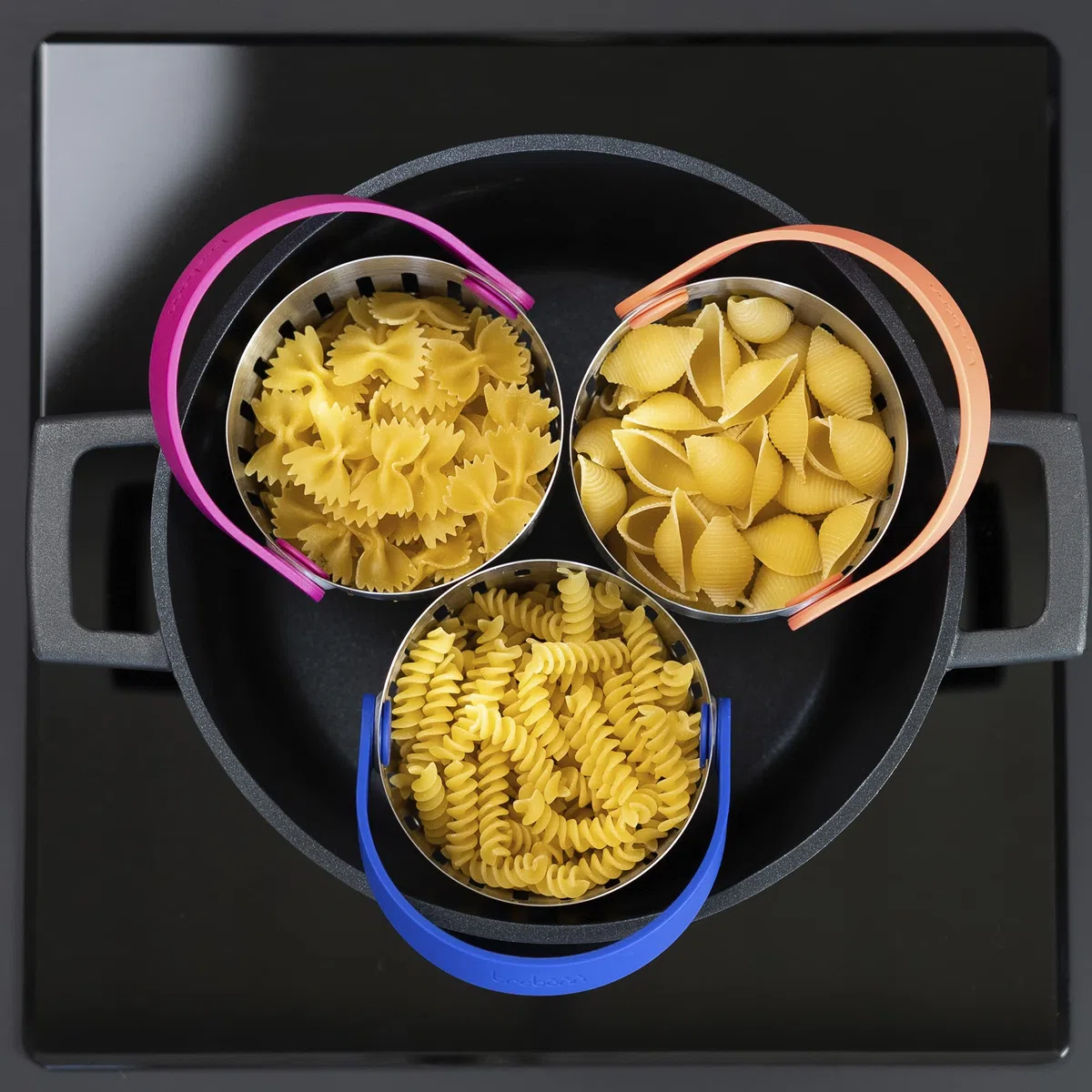 Trebonn - CookinPodPRO Coral - Cestello per cotture in acciaio inox. Ideale per cuocere la pasta, per cotture a vapore e per fritture.…