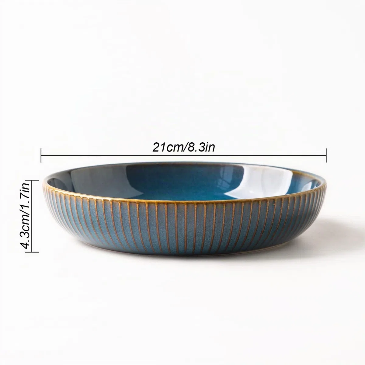 CSYY Ciotole per pasta, ciotole da portata in porcellana da 21 cm, servizio di piatti premium blu per insalata, pasta, frutta (2 pezzi)