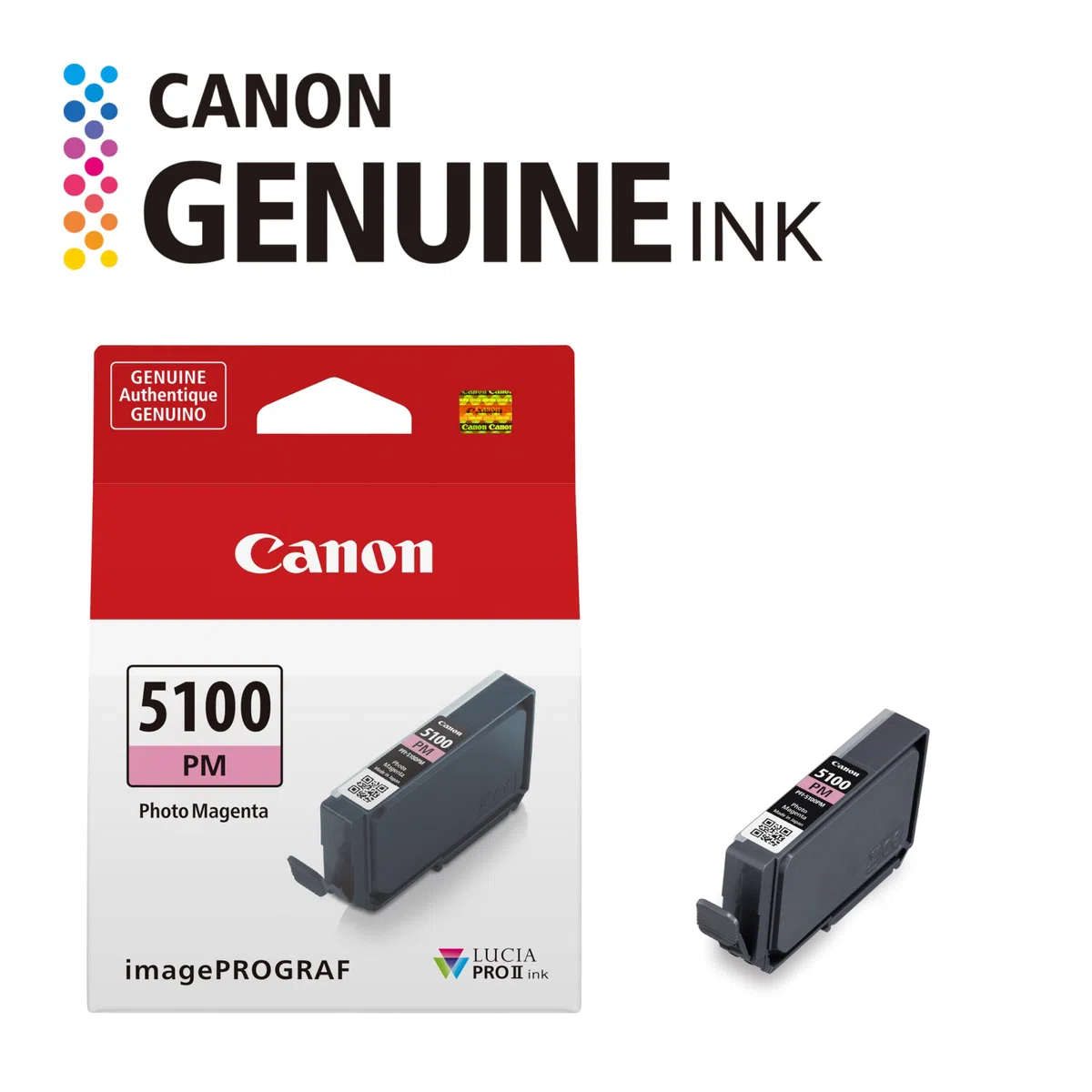 Canon Serbatoio d'inchiostro PFI-5100 Photo Magenta Lucia PRO II, compatibile con stampante imagePROGRAF PRO-310