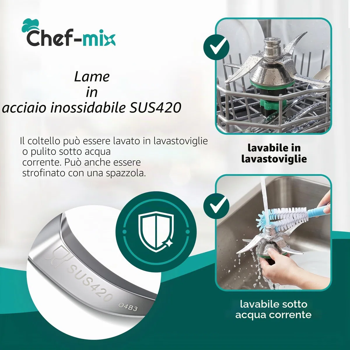Gruppo Coltelli TM6 di Ricambio per Vorwerk Bimby Robot da Cucina Gruppo Coltelli Bimby TM6 Acciaio Inox SUS420 Lama Bimby TM6 - Gruppo Lame Bimby TM6 - Lame per Bimby TM6 / Ricambi Bimby TM6
