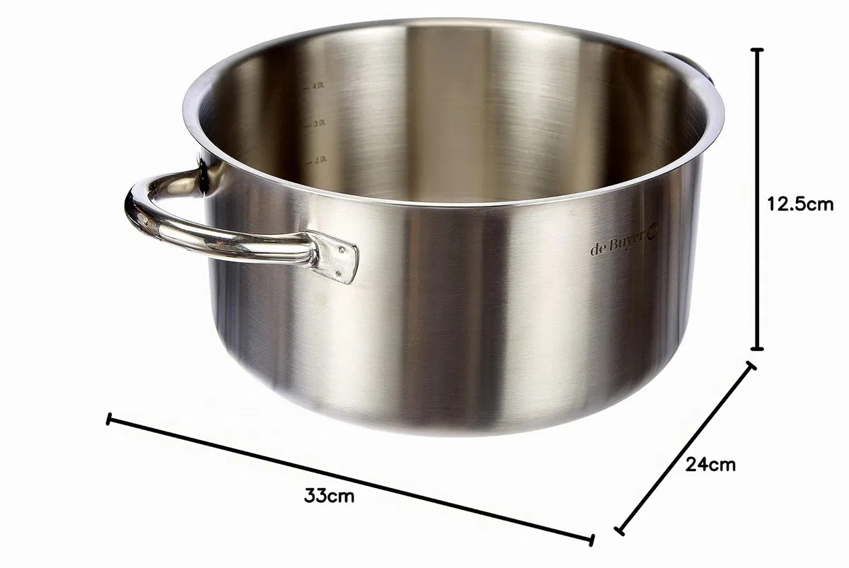 De Buyer Casseruola senza coperchio Prim'Appety, diametro cm 24, 3505.24
