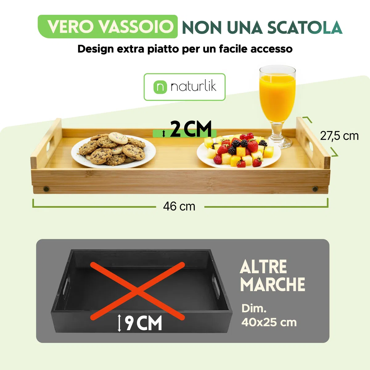 naturlik Vassoio da Divano 3 in 1 con Gambe Pieghevoli in Bambù – Portasnack XL 46x27,5cm, Tavolino da Letto Porta Laptop – 3 Ciotole Acciaio Inossidabile, Portabicchieri – Soggiorno, Camera da Letto