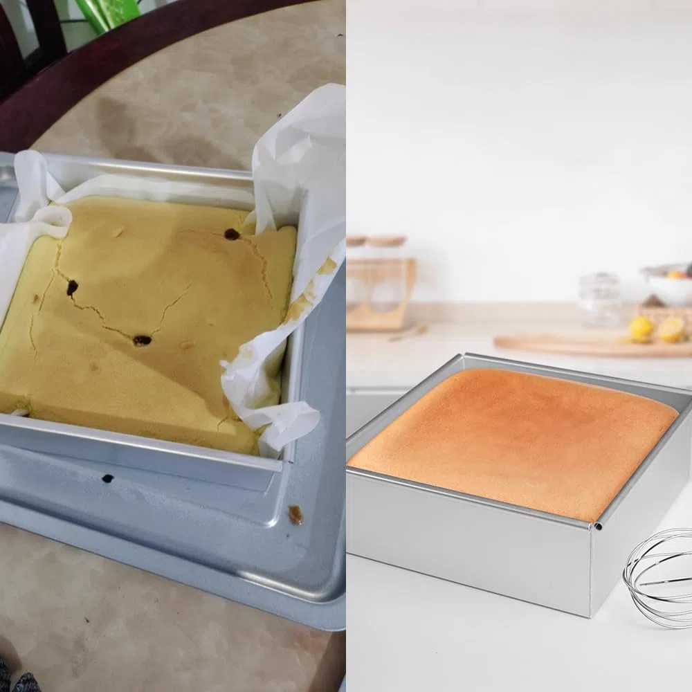 2 Pezzi Stampo Quadrato Alluminio Anodizzato, 6+8 Pollici Stampo Per Torta Quadrata Rimovibile, Tortiere Quadrate in Antiaderente per Tiramisu e Cheesecake, Torte Mousse Mousse