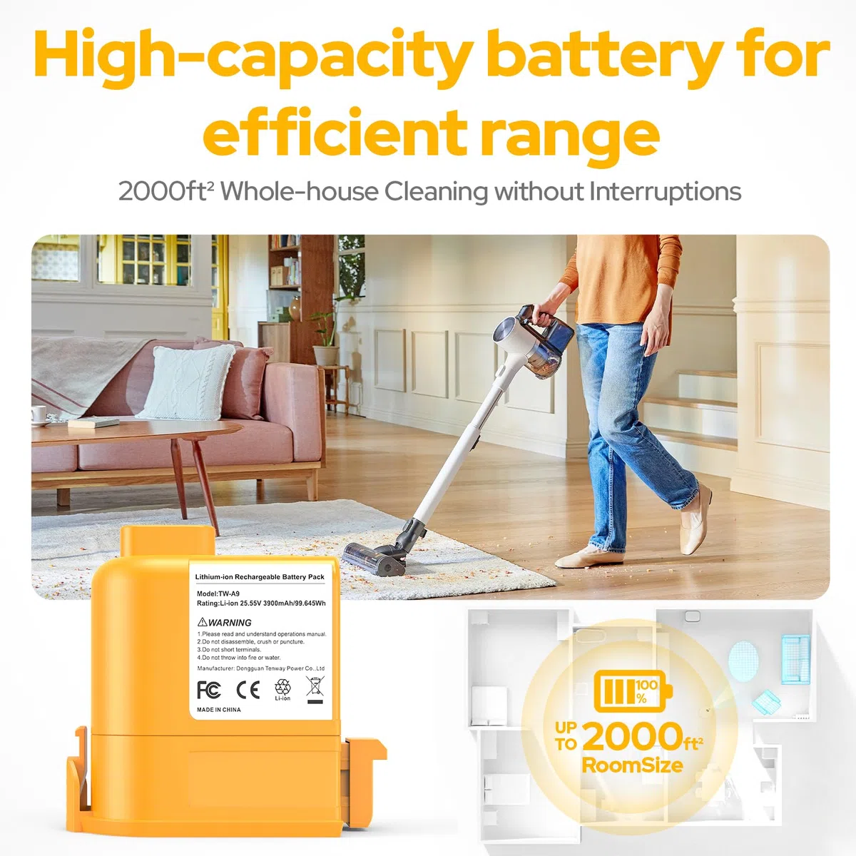 Batteria 3900 mAh per LG Cord Zero A9 Vacuum A9K-Core A9MAX A9T-Ultra A9K-PRO A9M A9MULTI2X A908MVR A929KVM A958S A958SA A9K MAX A916 A958 A905M A907GMS