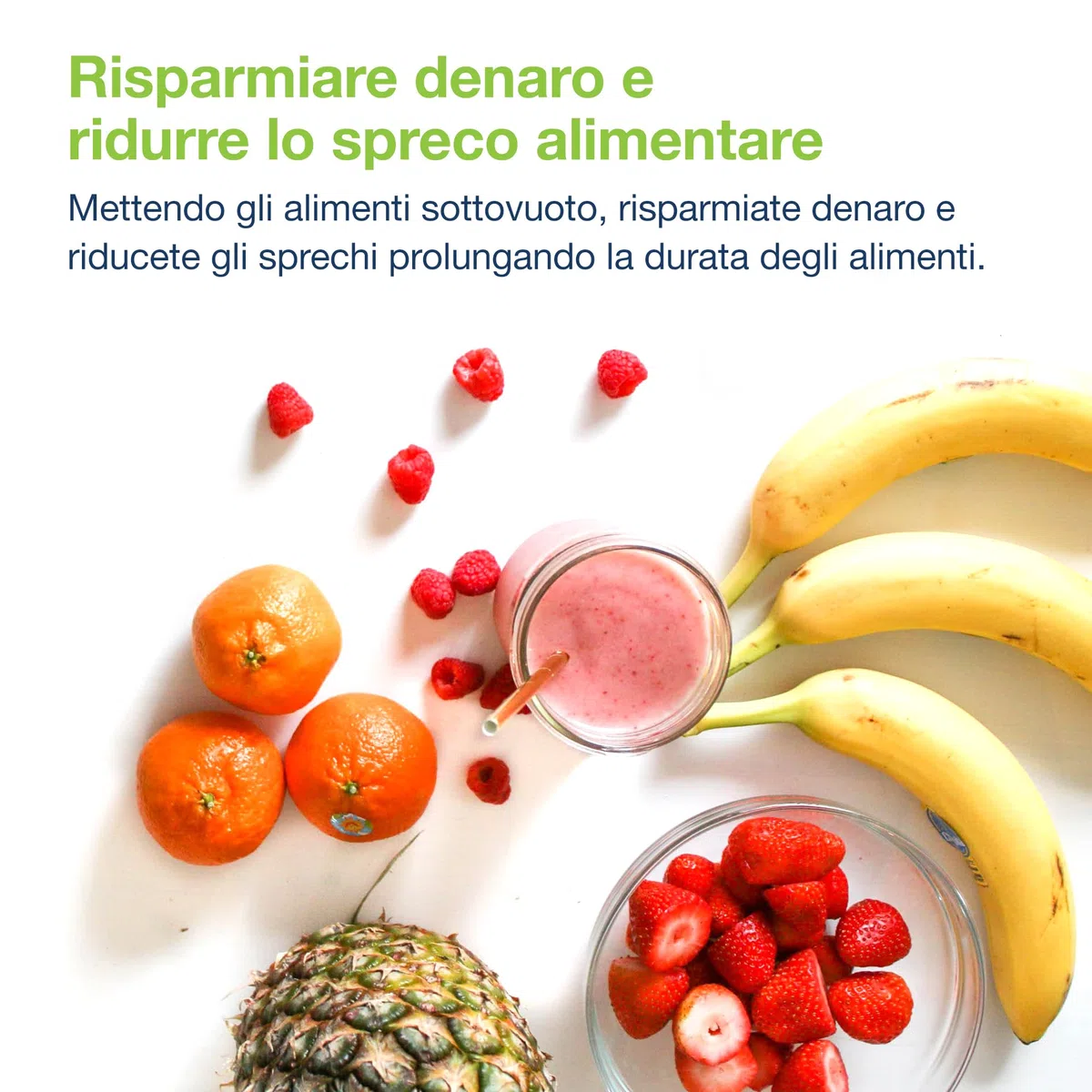 LAICA Sigillatrice a Caldo e Macchina Sigillatrice Sottovuoto per Alimenti - Design Compatto, Conservabile in un Cassetto - Preservazione dei Cibi Freschi e Cotti - con Fornitura 2 Extra di Sacchetti