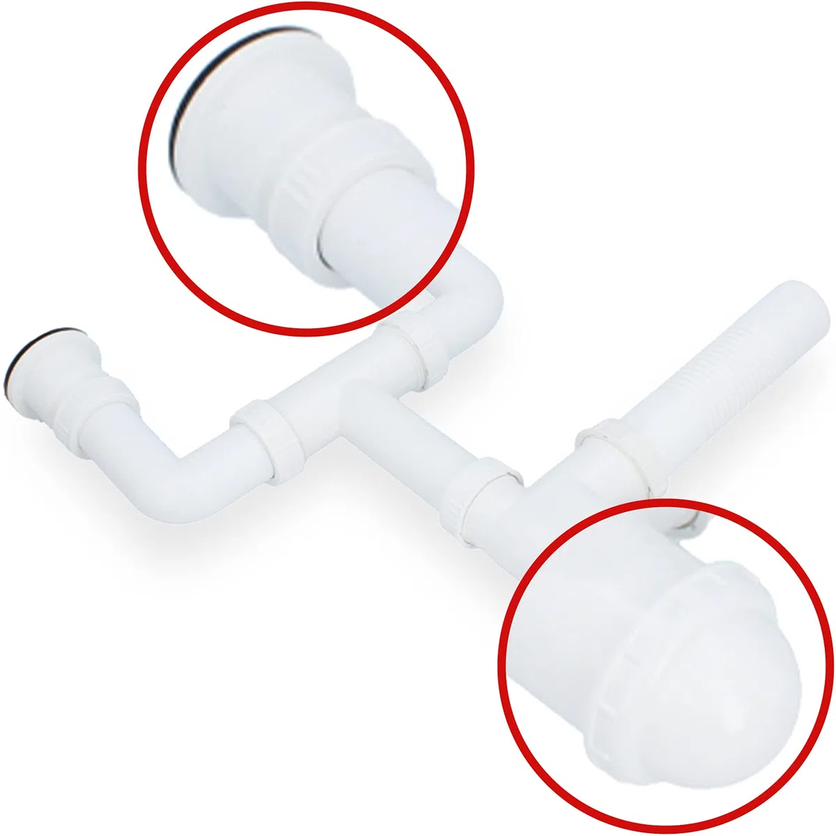 Sifone doppio da 50 mm, per lavabo doppio con filtro di scarico in metallo, filtro e tappo per lavello, sifone per lavandino, accessori per lavandino, sifone, lavandino, bagno e cucina