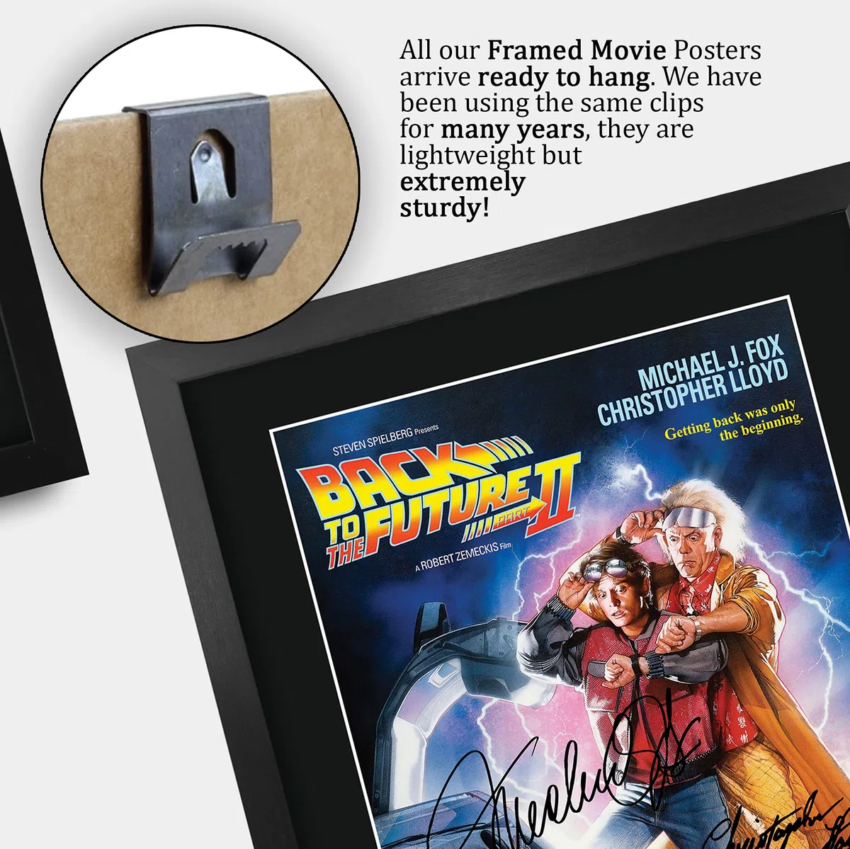 HWC Trading A3 Ven Ritorno al Futuro 2 Messaggio Fusioni Firmata da Regalo Autograph Stampato Regalo Framed Christopher Lloyd Michael J Fox Reading Picture Photo Print