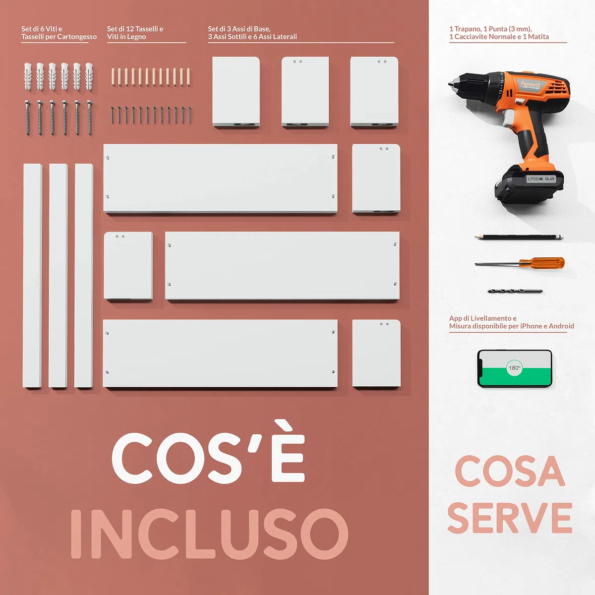 NATURE SUPPLIES Set 3 Mensole da Parete in Legno Massello Bianco - Camera Bambini - Ideali per Libri e Giocattoli