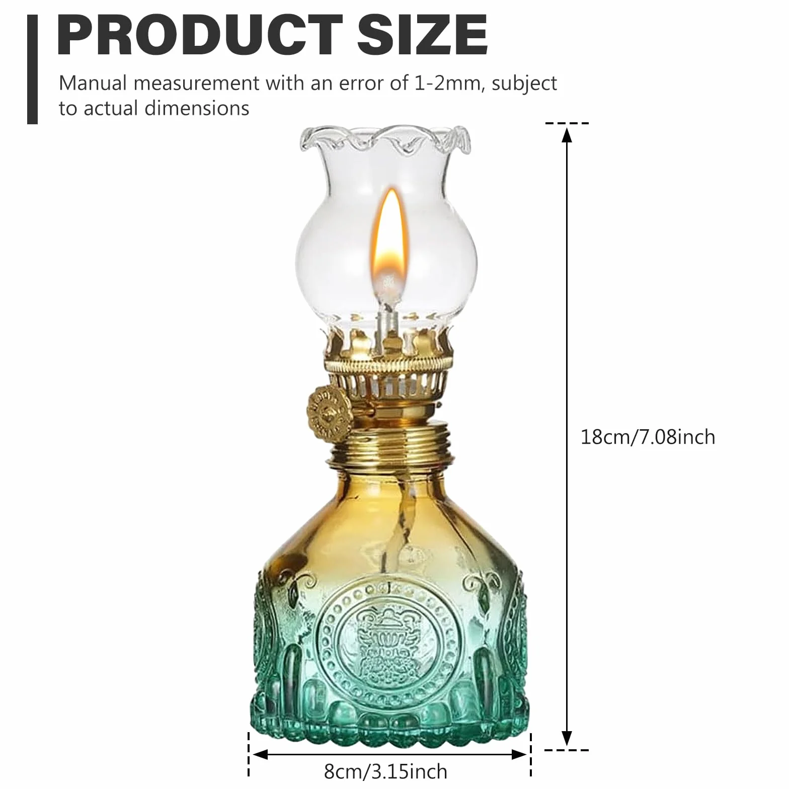 Lampada A Olio Di Vetro,2 Pezzi Lampada A Olio Per Interni,Lanterna Ad Olio In Vetro,Lampada A Olio Decorativa Antivento Per Soggiorno,Sala Da Pranzo,Decorazione Decorativa