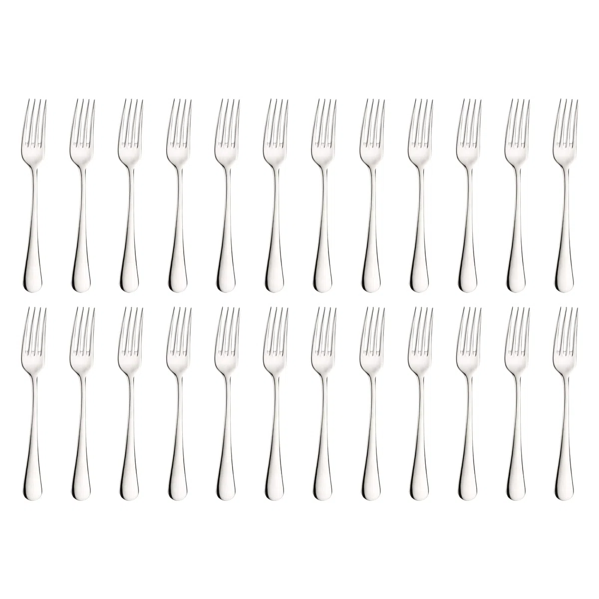 Pintinox, Set 24 Forchette Tavola Serie Round, Acciaio Inox Nichel Free, Made in Italy
