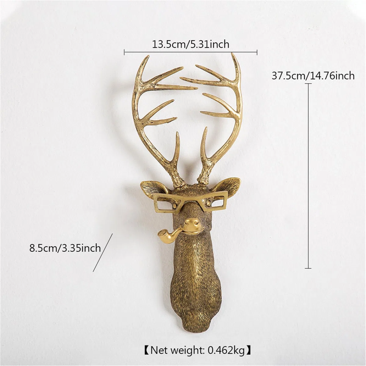 Testa di animale decorazione da parete, testa di cervo finta, sculture di animali, decorazione da parete in resina, decorazione da parete per soggiorno, camera da letto, cucina, regalo, cervo