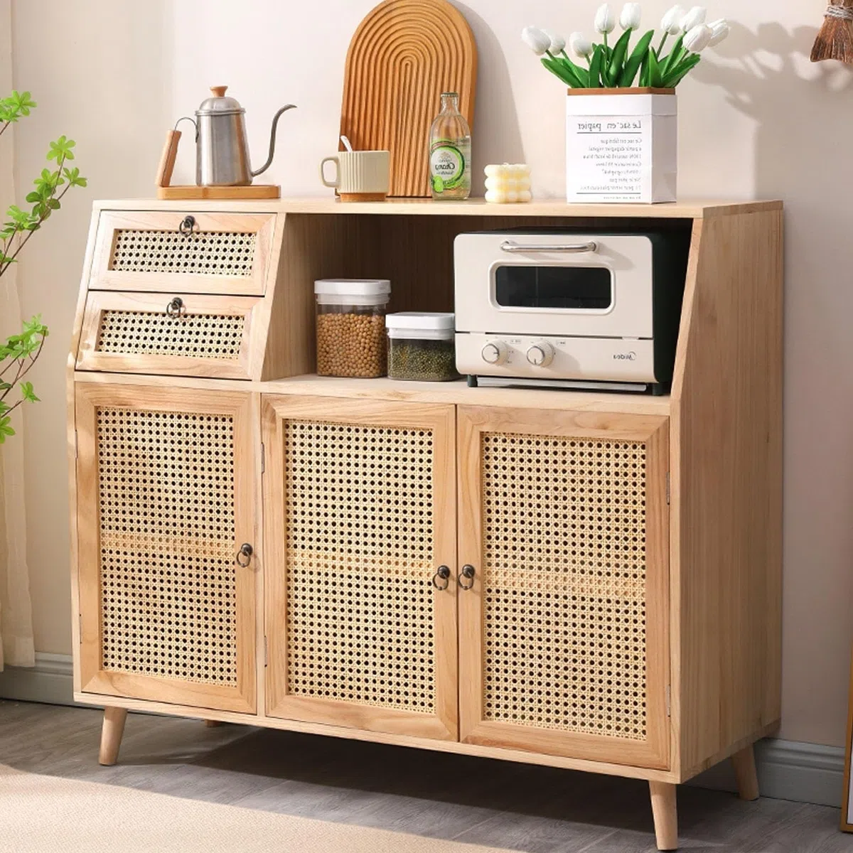 Rotolo di Nastro in Rattan Naturale Rete Aperta Materiale, Paglia di Vienna per Sedie, Foglio di Tessitura di Canna a Rete Aperta Pre-Tessuta, Rattan Naturale Rotolo per Mobili Riparazioni (Size : 45