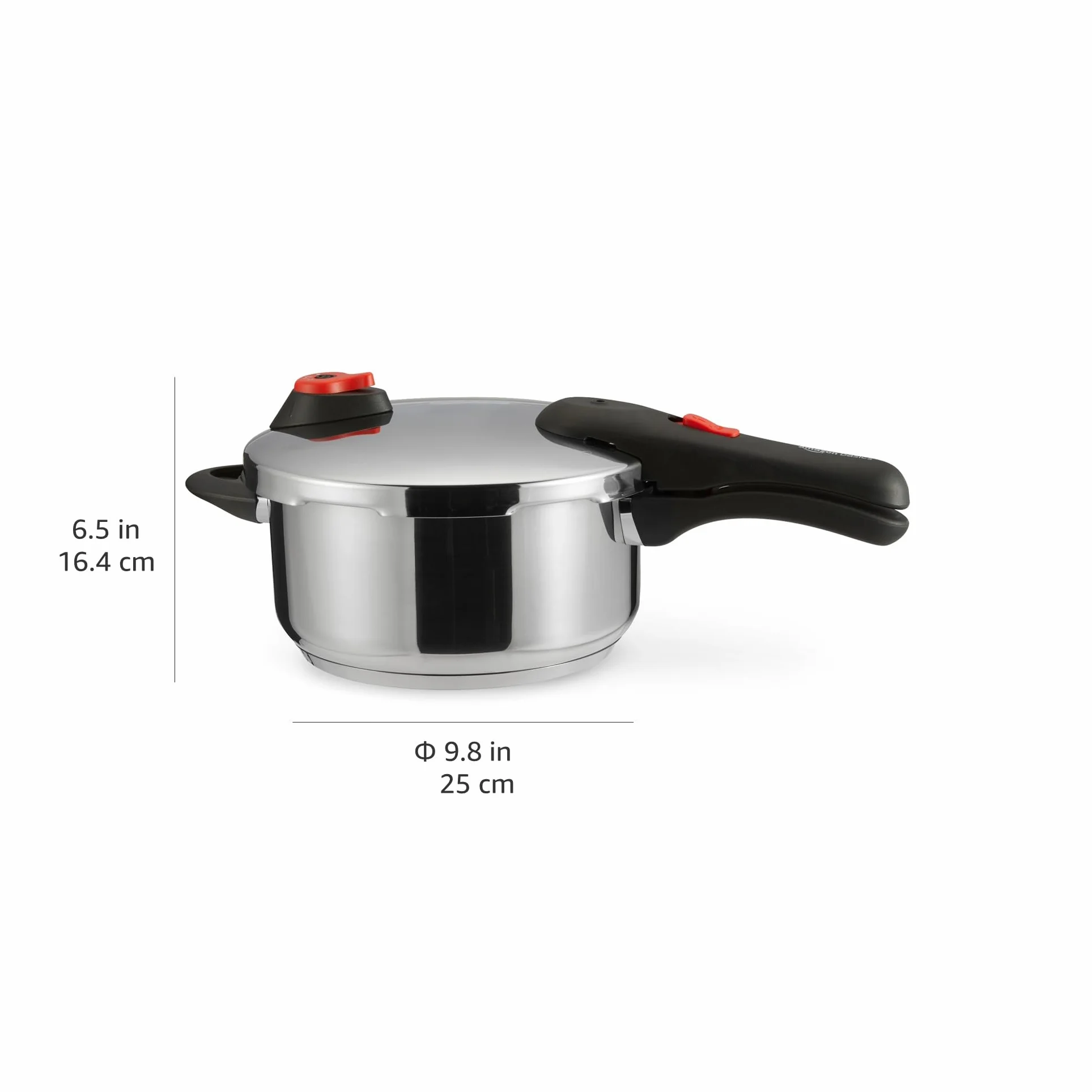 Amazon Basics Pentola a Pressione in Acciaio Inox a Induzione, 4 Litri, Argento