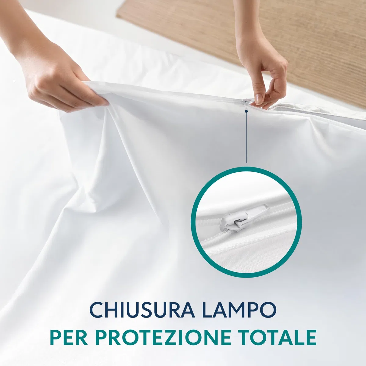 Dreamzie - Copripiumino Antiacaro 220x240 cm - Copri Piumone Protettivo con Cerniera - Barriera Contro Acari e Allergeni - Lavabile a 95°C"