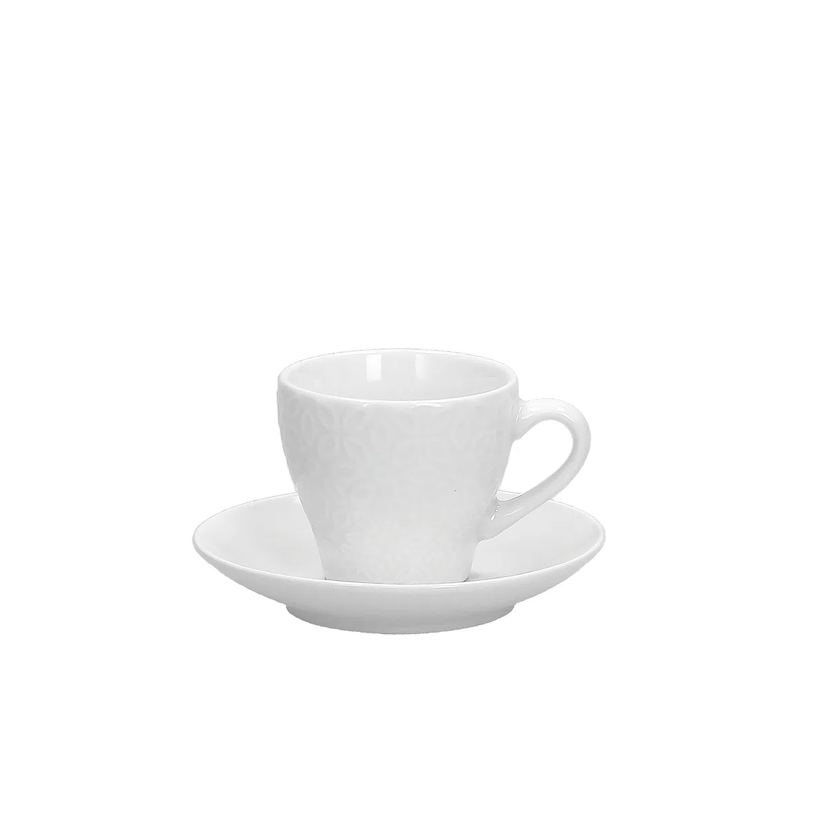 Tognana Margaret, Set 6 Tazzine Caffè con piatto cc 100, Porcellana, Bianco