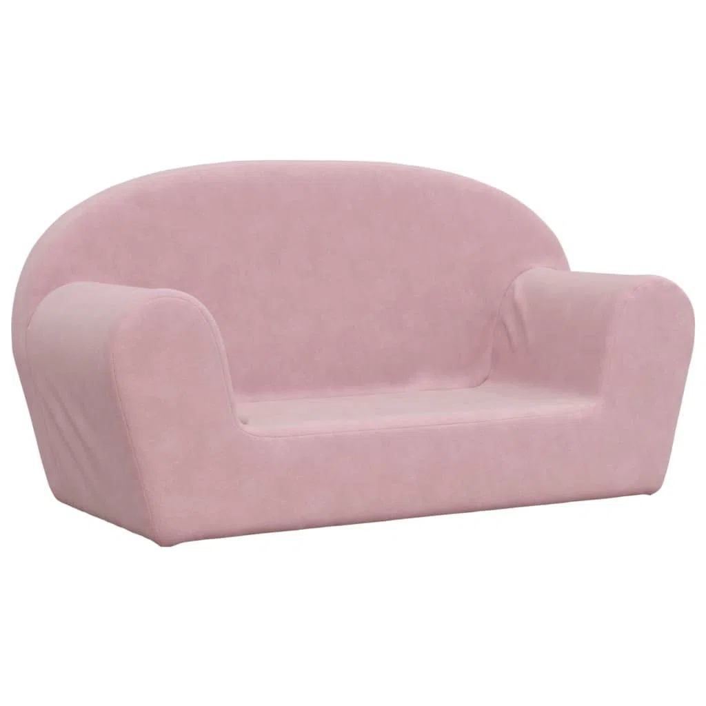 vidaXL Divano per Bambini a 2 Posti Rosa in Morbido Peluche