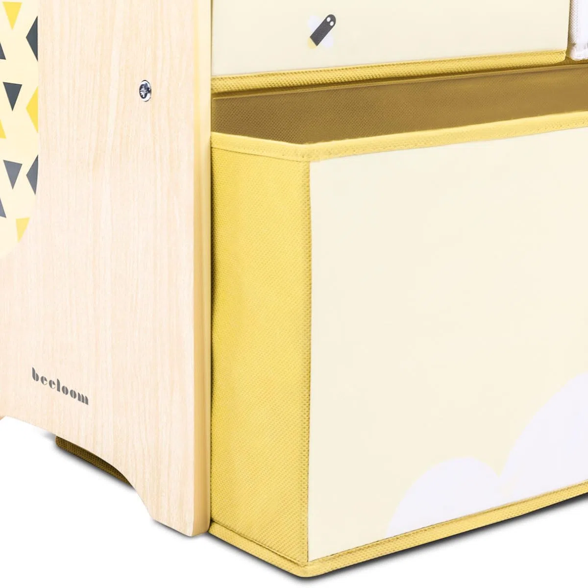 Beeloom - Libreria SWEET SAFER in legno per bambini, 6 cassetti per giocattoli e libri, colore giallo, arredo sicuro e funzionale, ideale per stanza dei bambini