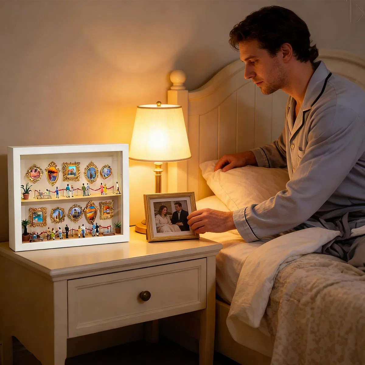 DIY Mini Museum Silhouette Box - DIY Mini Museum Silhouette Box With Light, Wood Miniature Museums Of Us Photo Frame | Graduation Christmas Birthday Party Wedding Her Him Couple Family Kids Girlfriend