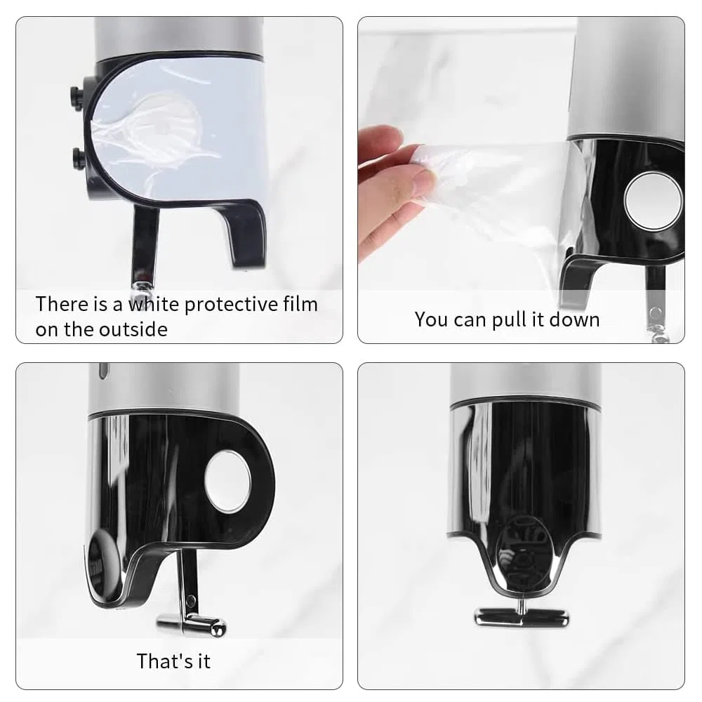Dispenser di sapone manuale a 2 camere da parete per casa, bagno, cucina, hotel, ristoranti, dispenser per doccia e lozioni, trasparente