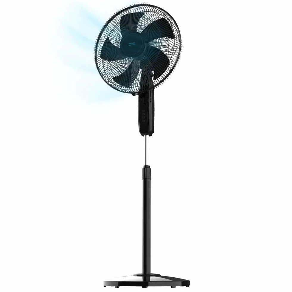 Cecotec Ventilatore a Piantana EnergySilence 515 MaxFlow Black, 45 W, diametro 40 cm, 5 lame, timer 1 ora, 3 velocità e oscillazione automatica, altezza regolabile fino a 135 cm, Nero