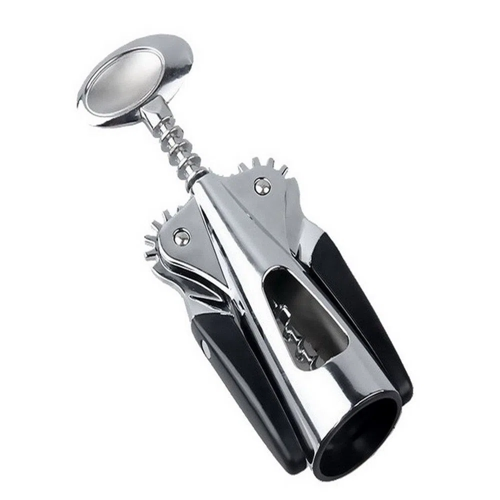 Apribottiglie Multifunzione in Acciaio Inox a Doppia Ala per Birra Birra all-in-One Cavatappi e Apri Maniglia in Metallo Apribottiglie cavatappi in Metallo