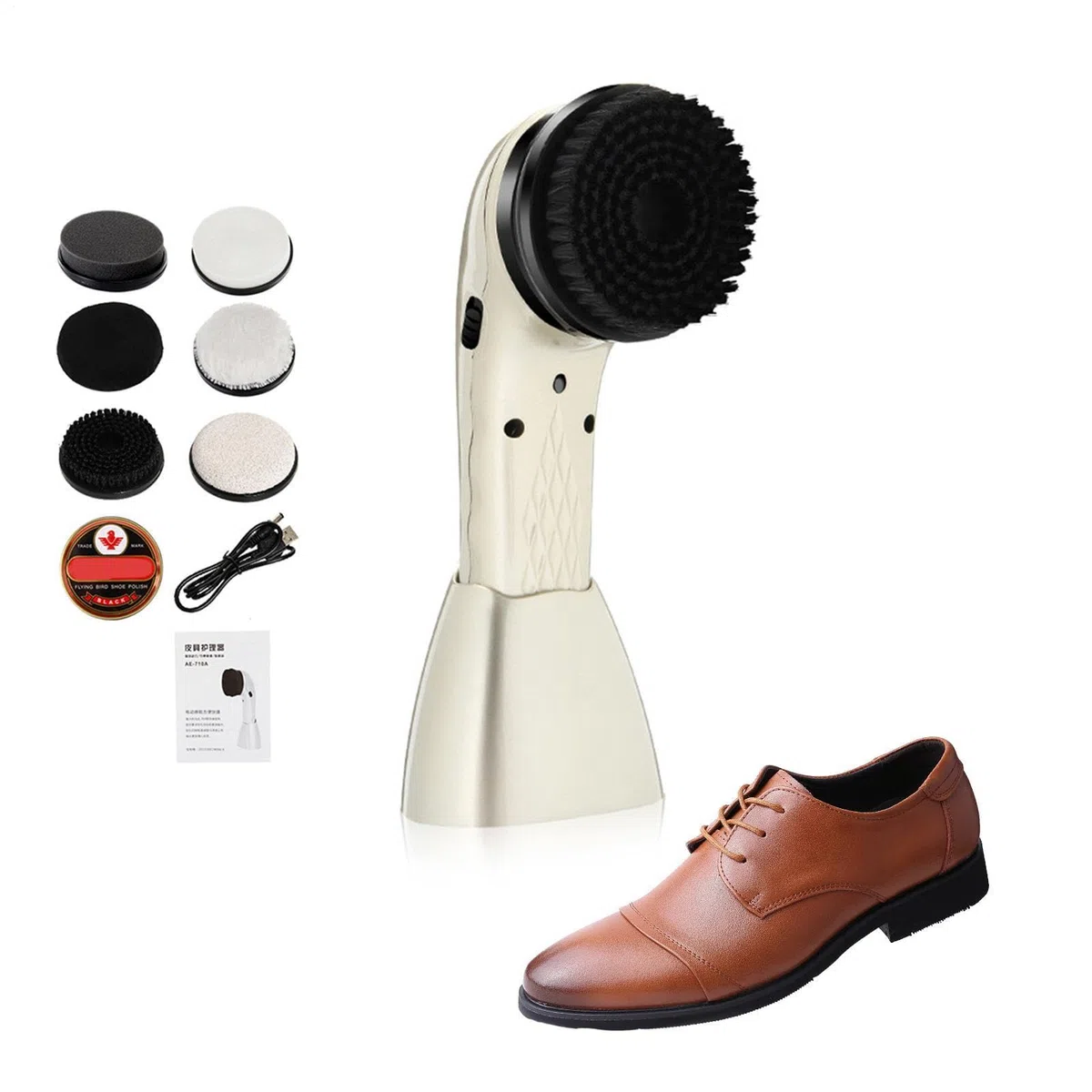 Generico Macchina lustrascarpe - Macchina lustrascarpe, elettrica automatica | Dispositivo USB ricaricabile per la cura della pelle per borse, seggiolini auto, finimenti per scarpe