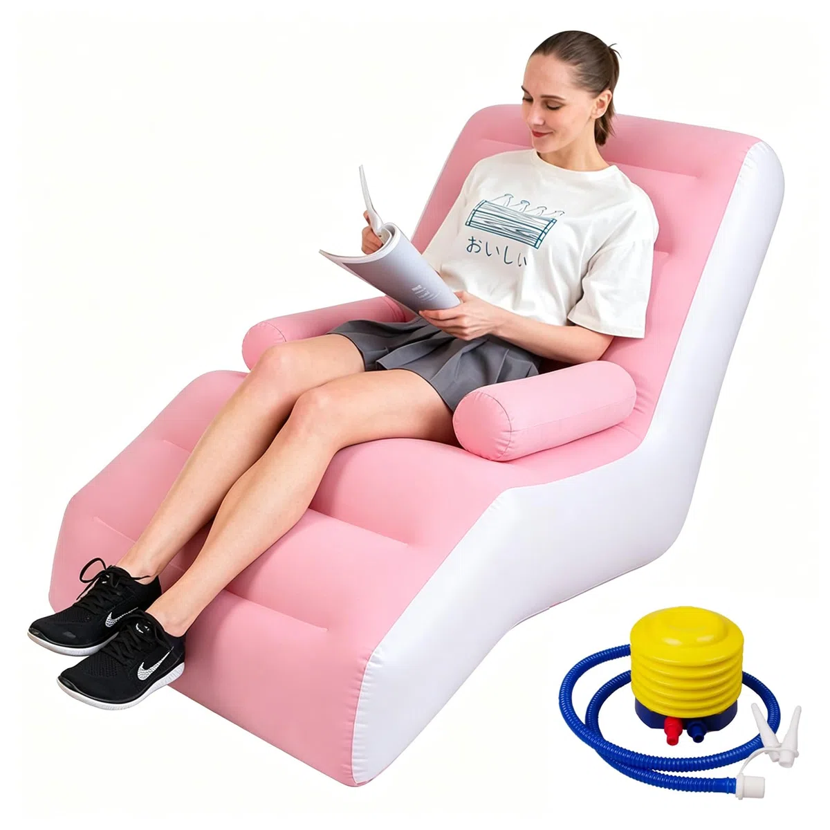 Divano ad aria, divano da campeggio con poggiapiedi, divano gonfiabile, poltrona gonfiabile, poltrona gonfiabile, poltrona da piscina, airlounge, pouf da esterno, per campeggio, casa (1, S | Gonfiabile