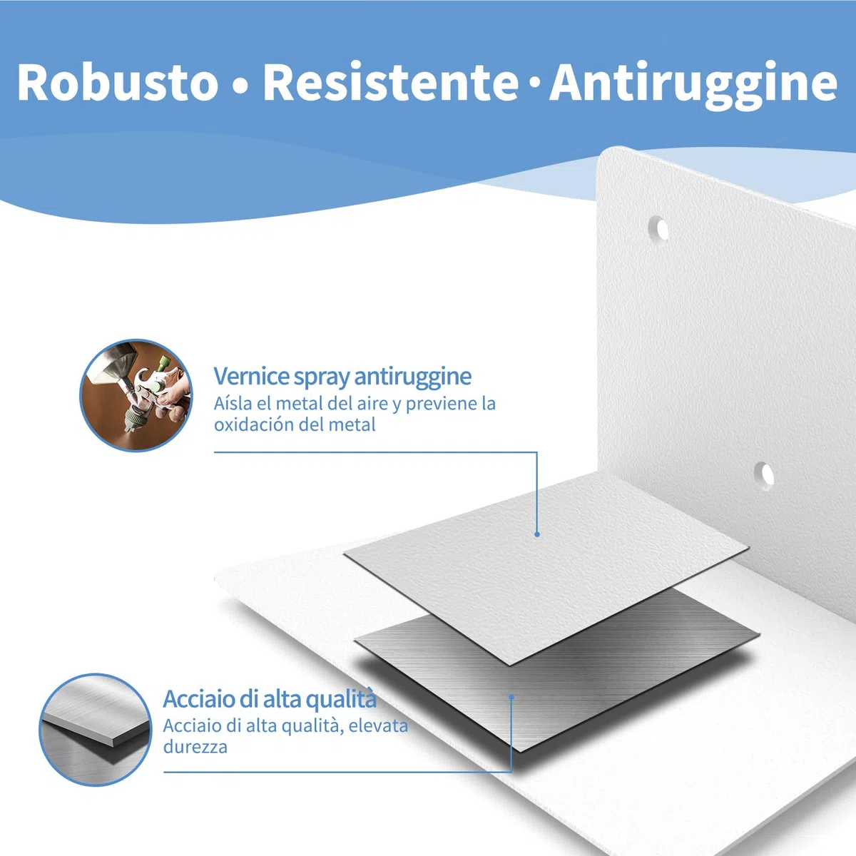 FENTEC Mensole da Muro per Libri, Libreria a Muro Sospesa, Libreria Invisibile a Parete, Libreria in Metallo Nascosta per la decorazione della camera da letto e dell'ufficio, 4 Pezzi(Bianco)