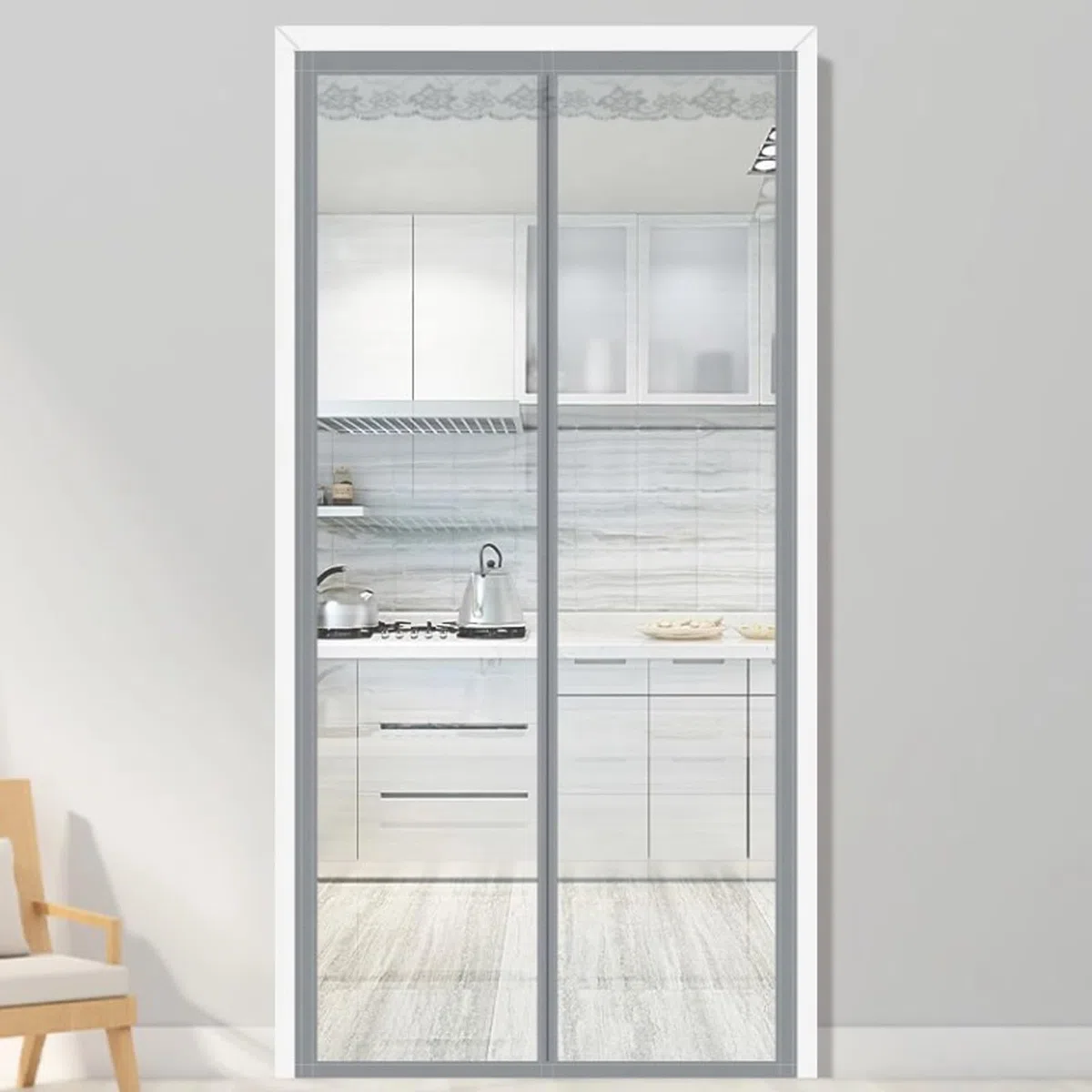 Tenda per Porta Isolamento Termico Magnetico,Tenda Magnetica Per Porta In EVA,Copertura Porta Antivento,Chiusura Automatica,per Balcone Cucina Camera da Letto,Larghezza x Altezza (90cm x 230cm)