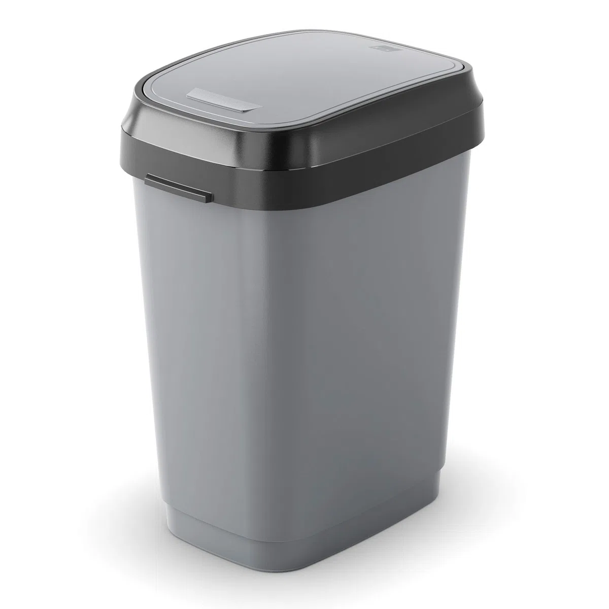 Kis Dual Swing Bin L - Pattumiera Basculante Per Sacchetto Da 50 Lt, Doppia Opzione Di Apertura - 30,5X42X60H Grigio