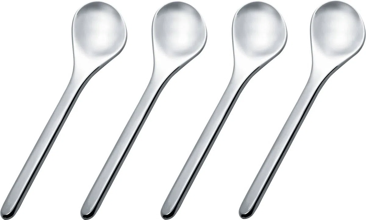 Alessi - HR02SET - Set di quattro cucchiaini da caffè in acciaio inossidabile 18/10 lucido.