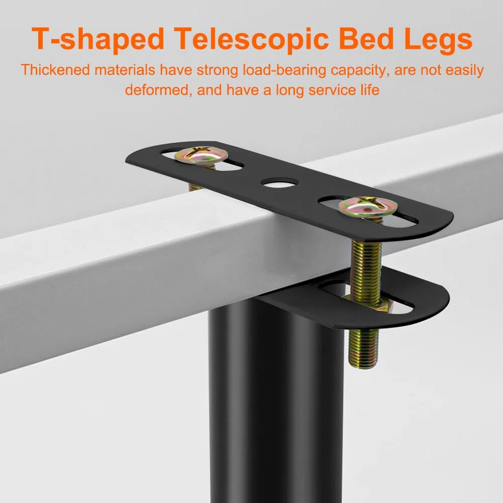 Piedini per Mobili 4 Pezzi, piedi letto regolabili in altezza 25 – 42 cm, piedi per rete a doghe piedini regolabili per mobili per Rete a Doghe Per Reti Letto Pesanti/in Legno/King/Queen Size