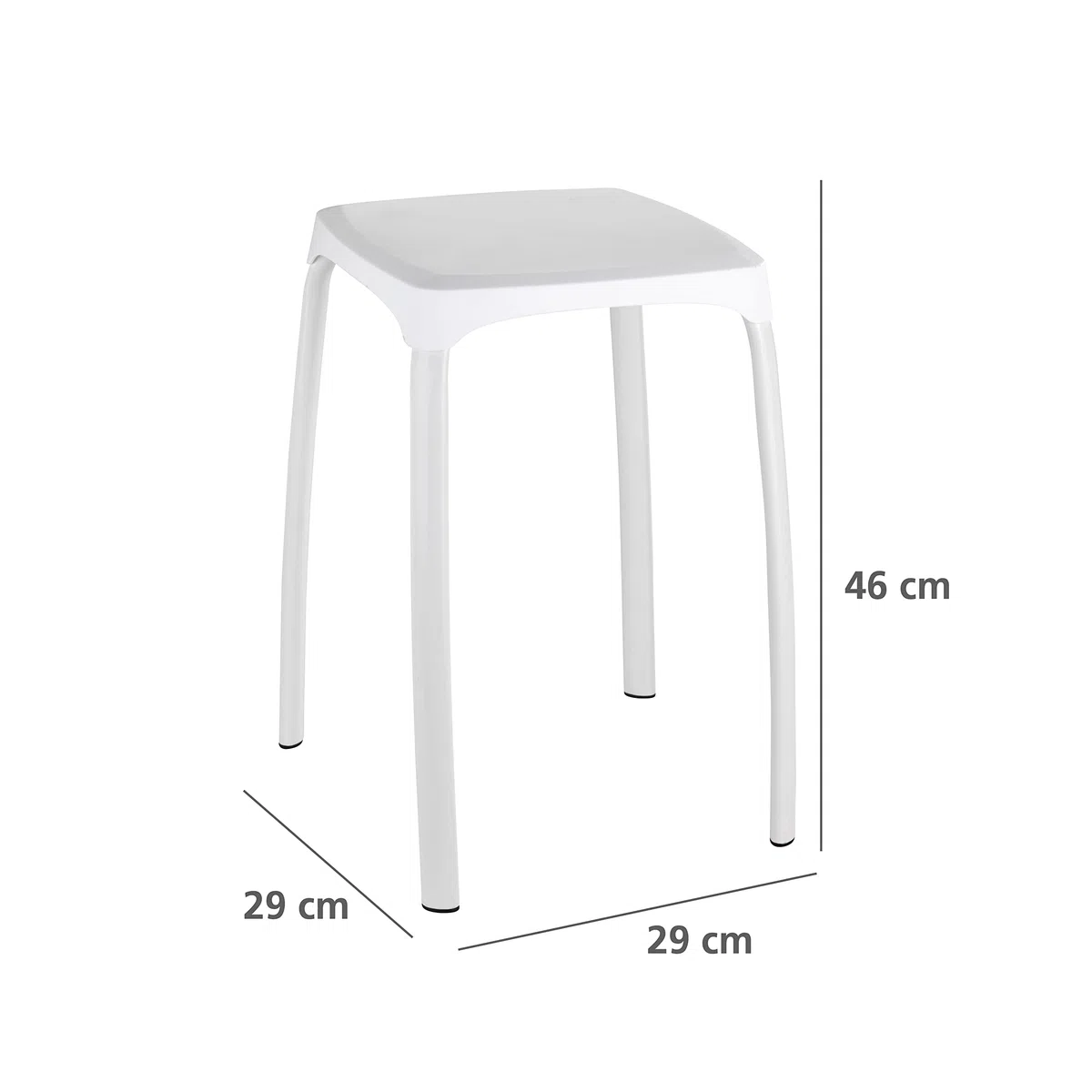 WENKO Taburete para El baño Losani, Bianco, 29 x 29 x 46 cm