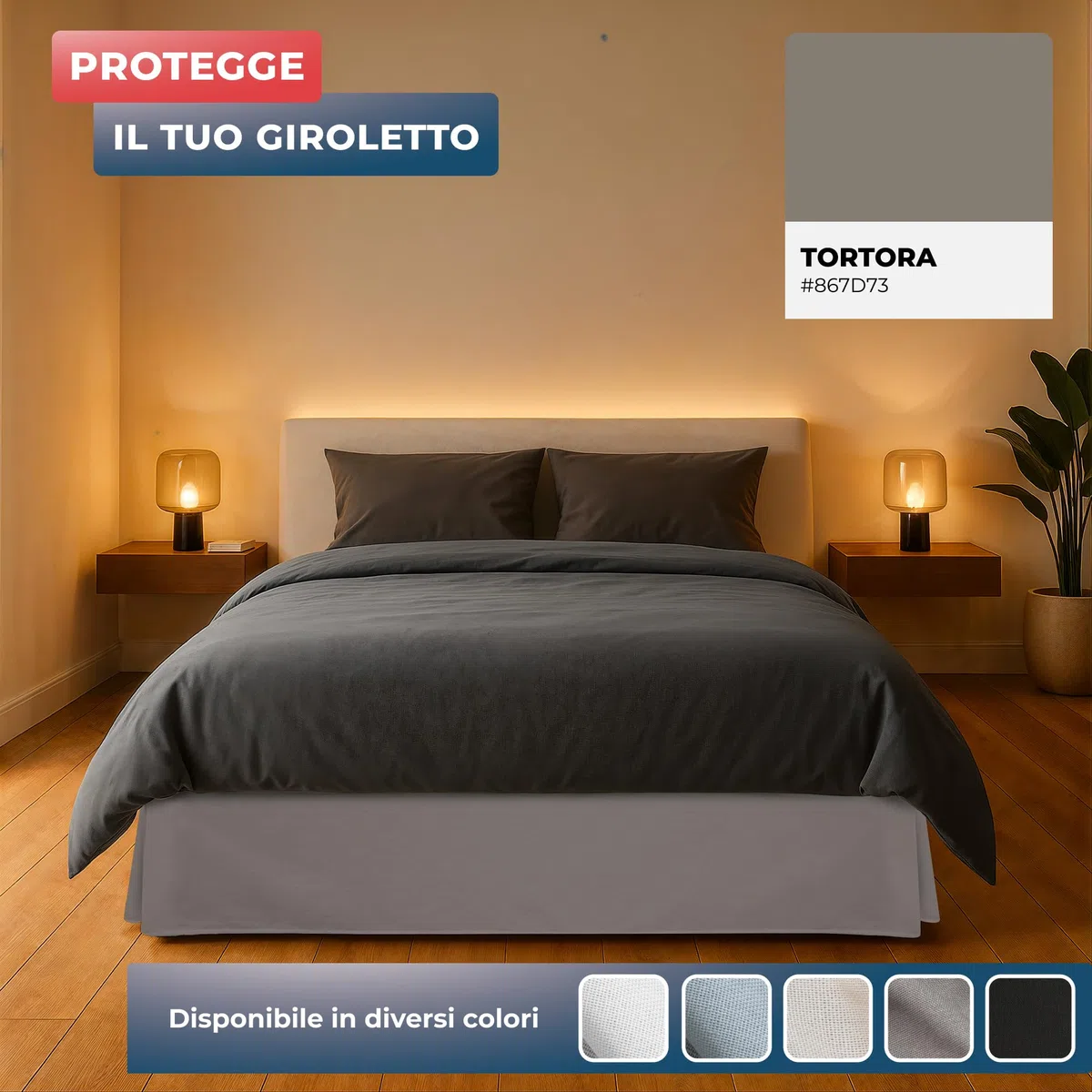 Wrappybag Vestiletto Matrimoniale 160 x 200 cm - Tortora – Copertura Giroletto - 8 Misure Diverse