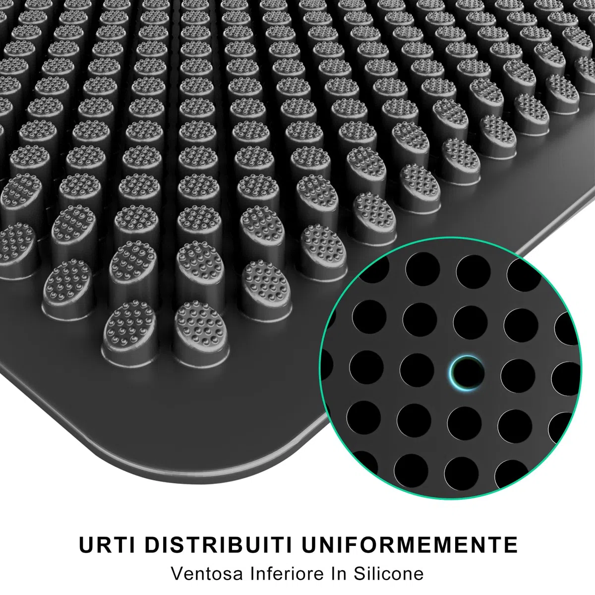 Fowooyeen Zerbino Ingresso, Tappeto Lavabile, Tappetino Entrata Asciugapassi Antiscivolo per Interni ed Esterni, Casa e Ufficio, Silicone Resistente - 43x76 cm, Nero